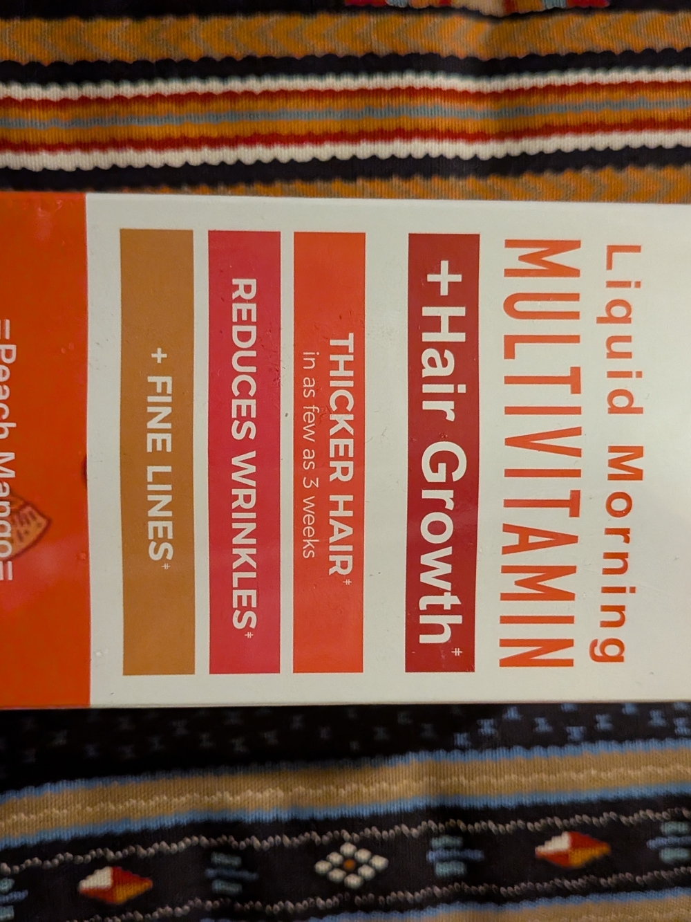 Liquid Morning Multivitamin + Hair Growth - Peach Mango (Orange/Red)